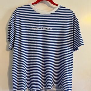 Blue striped shirt ‘Forward Thinker’